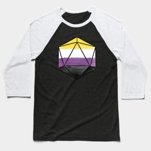 Non-binary d20 Dice Baseball T-Shirt